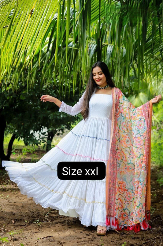 Multi coloured and white kurti dress