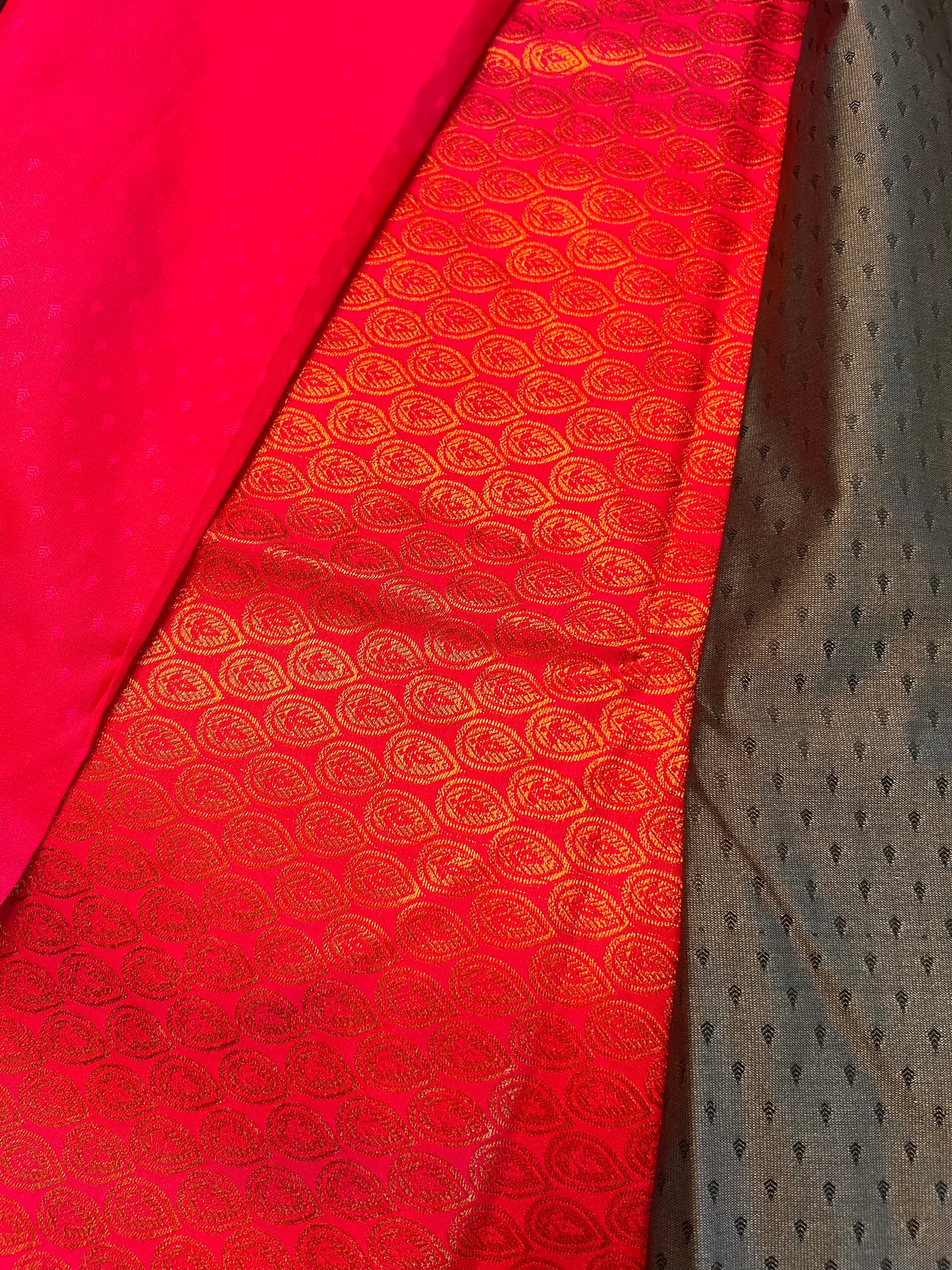 Grey and pink soft silk saree