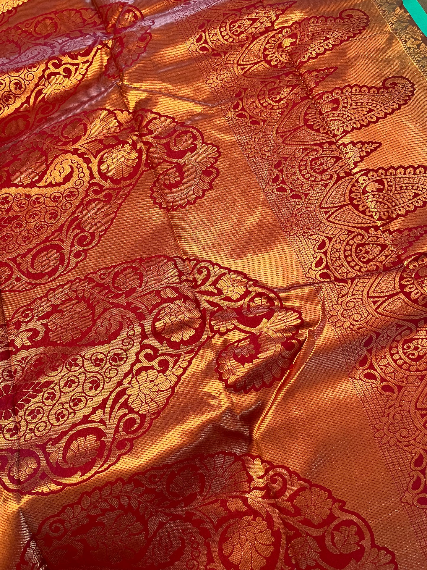 Green and maroon soft silk saree