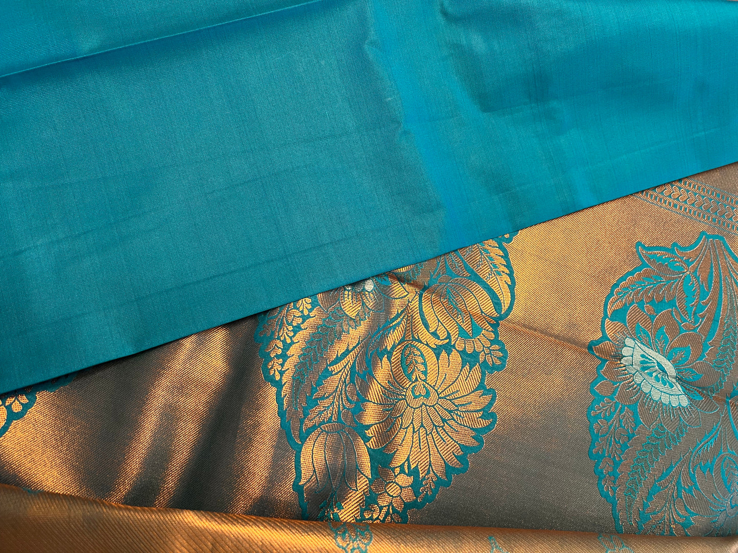 Blue and pink soft silk saree